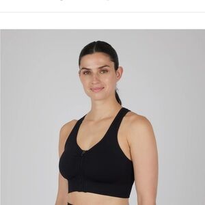Women's Black Zip-Front Sports Bra